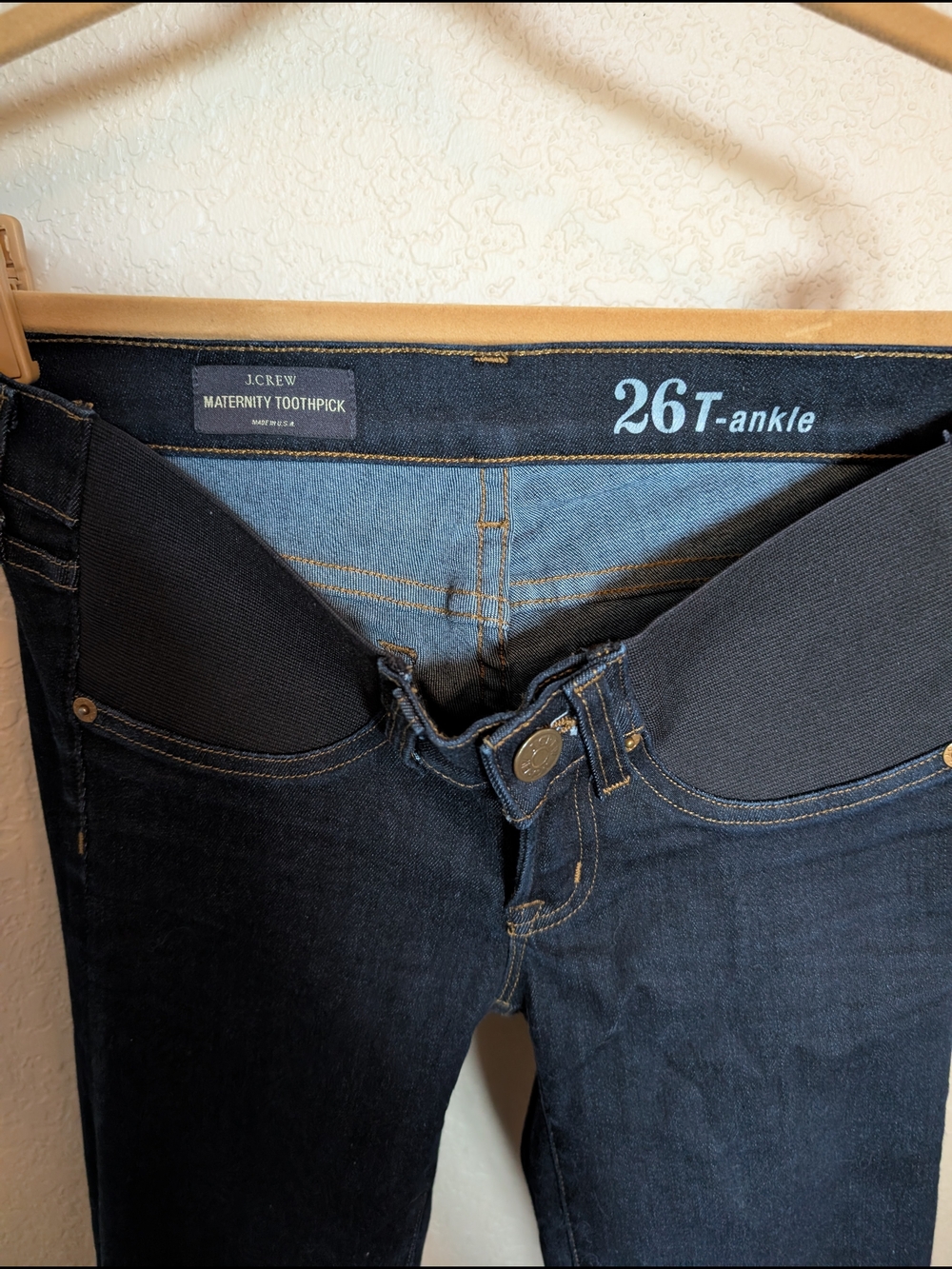J. Crew Dark Wash Low Rise Stretch Waist Band - Picture 2 of 3